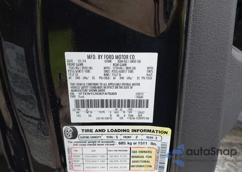 2014 Ford F-150 Xlt from USA, damaged, VIN 1FTEW1CM3EFA78205